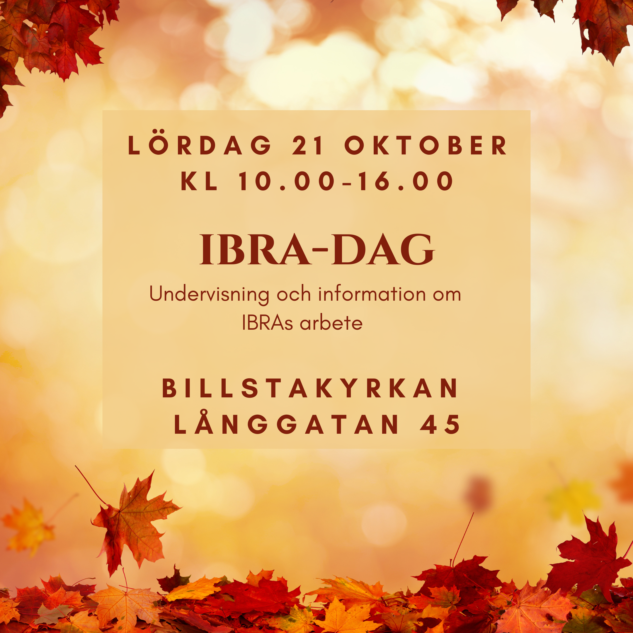 IBRA-dag 21 oktober